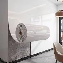 Self-adhesive wallpaper with thick foam marble imitation.