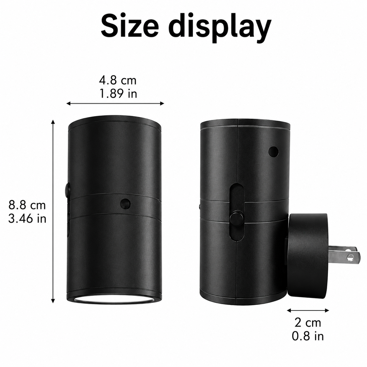 Cylindrical plug-in wall night lights, dimmable LED night light.