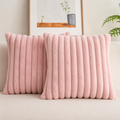 Square faux rabbit fur cushion cover.