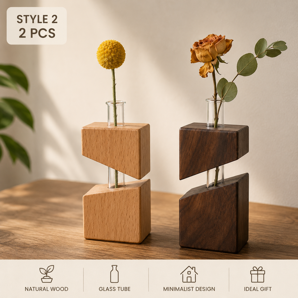 Harmony Wooden Bud Vase Set