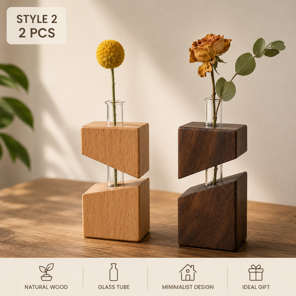 Harmony Wooden Bud Vase Set