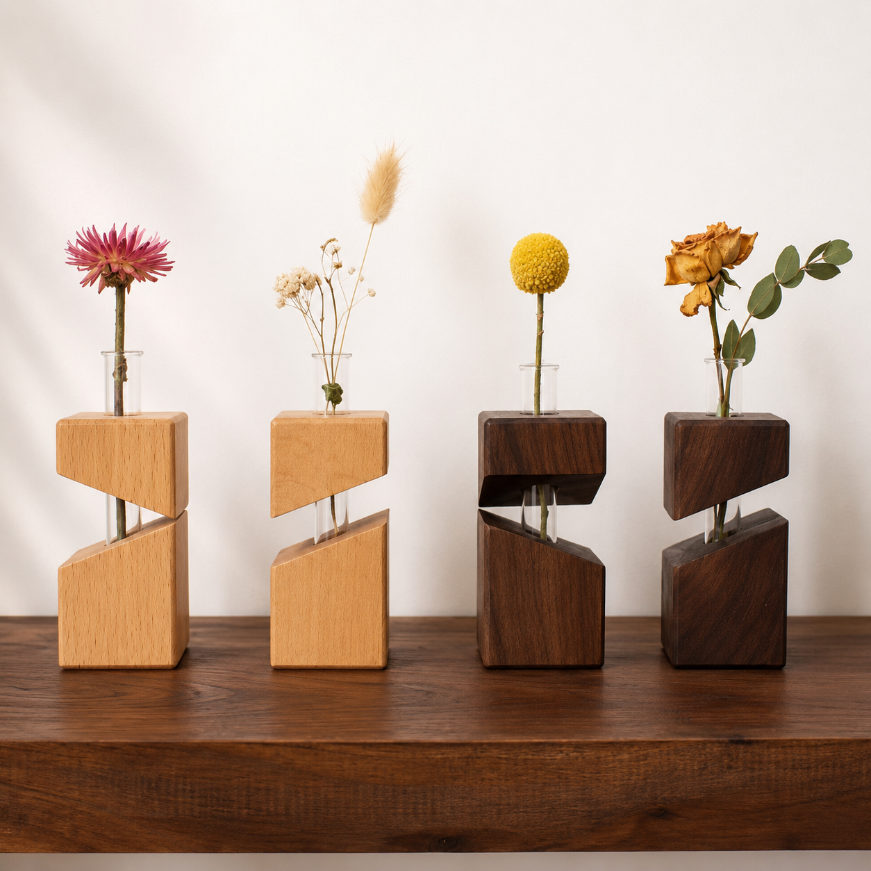 Harmony Wooden Bud Vase Set