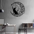 Black cat moon silhouette wall hanging craft.