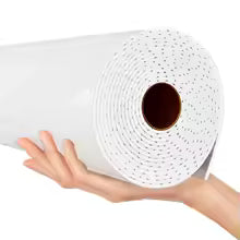 Self-adhesive wallpaper with thick foam marble imitation.